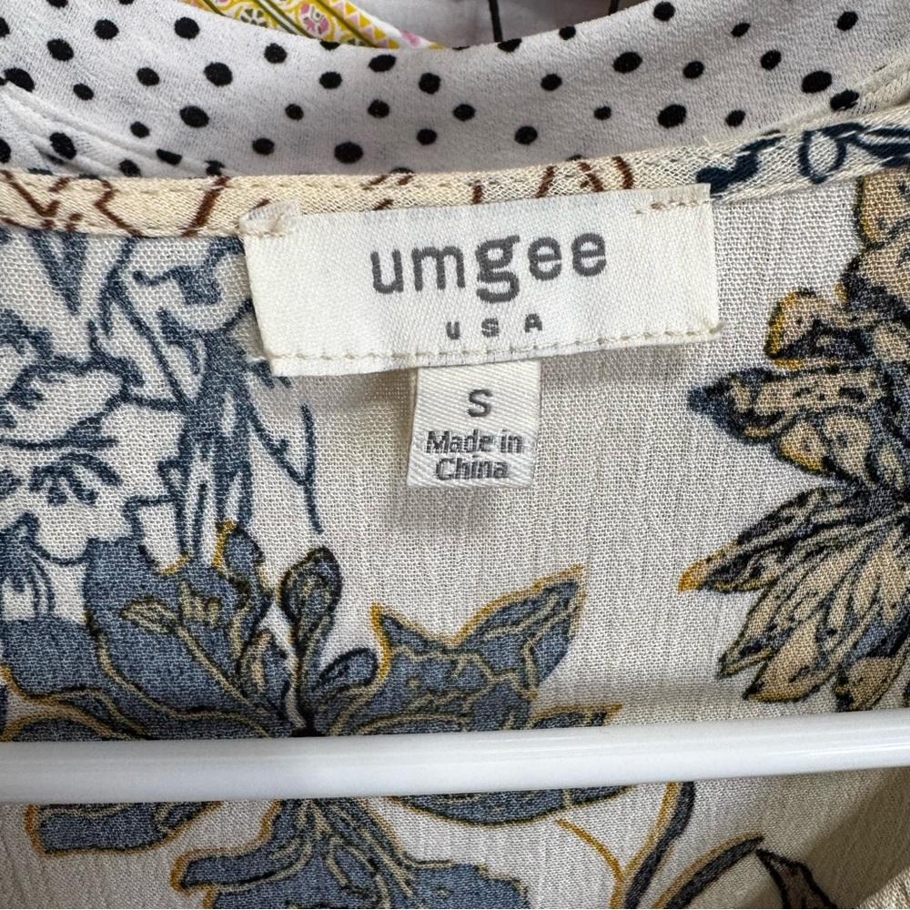 UMGEE | Floral Patchwork Button Front Handkerchief Midi Dress Boho Size Small - Picture 14 of 16